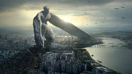 والپیپر فرشته نگهبان شهر با کیفیت 6K مخصوص ویندوز 11