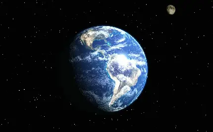 والپیپر زیبای کره زمین و نگاه کردن از طرف ماه به آن برای گوشی
