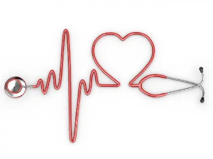 عکس گوشی پزشکی قرمز و قلب برای پروفایل