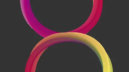 تصویر زمینه 10K مشکی با طرح حلقه های رنگارنگ مخصوص لپ تاپ