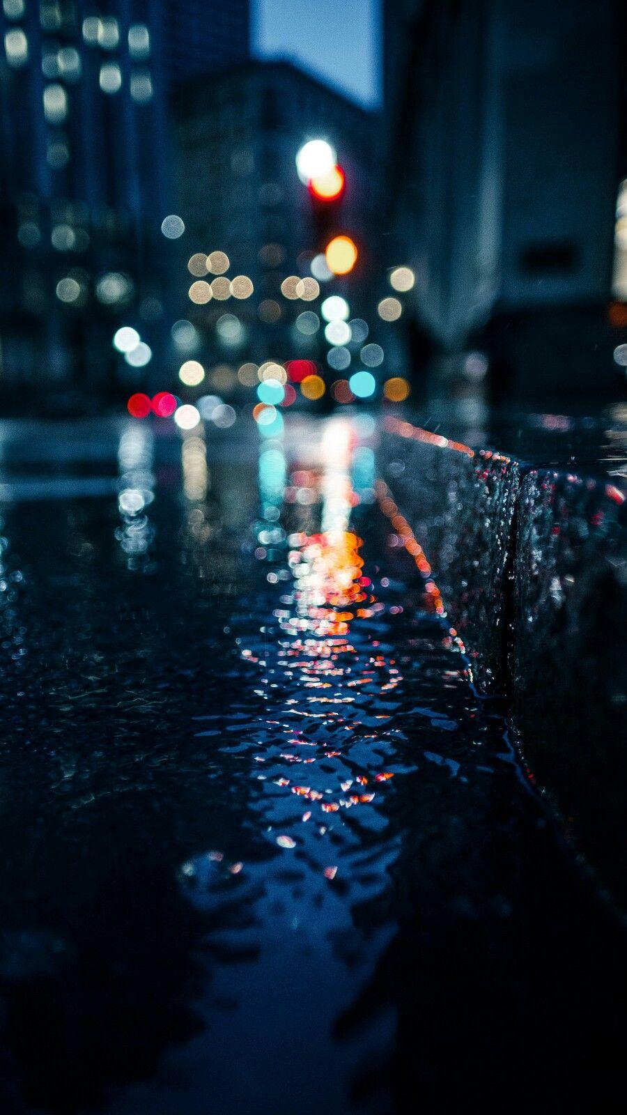 دانلود تصویر زمینه سامسونگ عکس جاده بارانی در شب