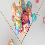 چاپ قاب موبایل و گوشی تصویرزمینه اشکال هندسی رنگی در هم و بر هم به حالت سه بعدی