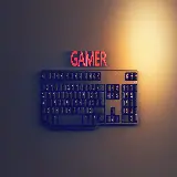 چاپ قاب موبایل و گوشی زیباترین تصویر زمینه ویندوز 11 با طرح کیبورد و با تیتر Gamer