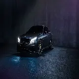 چاپ قاب موبایل و گوشی عکس مرسدس مشکی AMG E63 با چراغ های روشن در تاریکی 