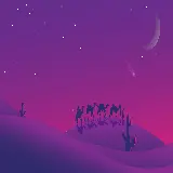 چاپ قاب موبایل و گوشی بک گراند 10K بنفش کاروان شتر در شب پرستاره مخصوص لپ تاپ