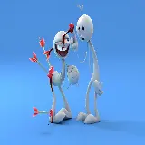 چاپ قاب موبایل و گوشی تصویر زمینه جالب و بامزه از آدمک های عاشق و زخم خورده برای تبلت