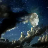 عکس پس زمینه ماه تابان در آسمان شب با کیفیت 10K مخصوص کامپیوتر