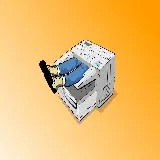 چاپ قاب موبایل و گوشی تصویر از نقاشی مفهومی و جالب از پرینتر و انسان