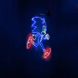 چاپ قاب موبایل و گوشی عکس نئونی سونیک Sonic خارپشت آبی با پس زمینه تیره