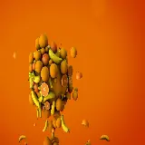 چاپ قاب موبایل و گوشی عکس استوک عالی و شادی آور با پس زمینه نارنجی و سه بعدی و با بافت ناب با ترکیب میوه های پرتقال و موز مناسب بنر