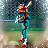 چاپ قاب موبایل و گوشی عکس خفن سونیک Sonic خارپشت آبی در حال بیسبال بازی کردن