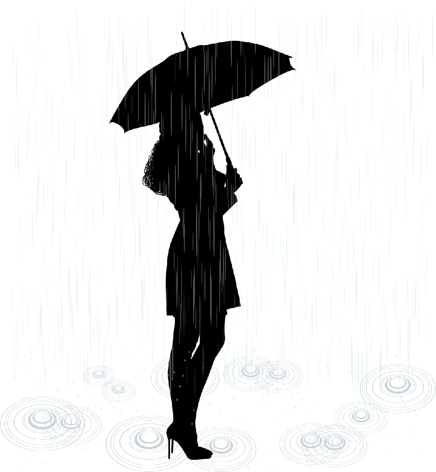 دانلود عکس دختر در باران png