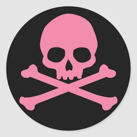 نماد جمجمه صورتی در پرچم دزدان دریایی با کیفیت HD 