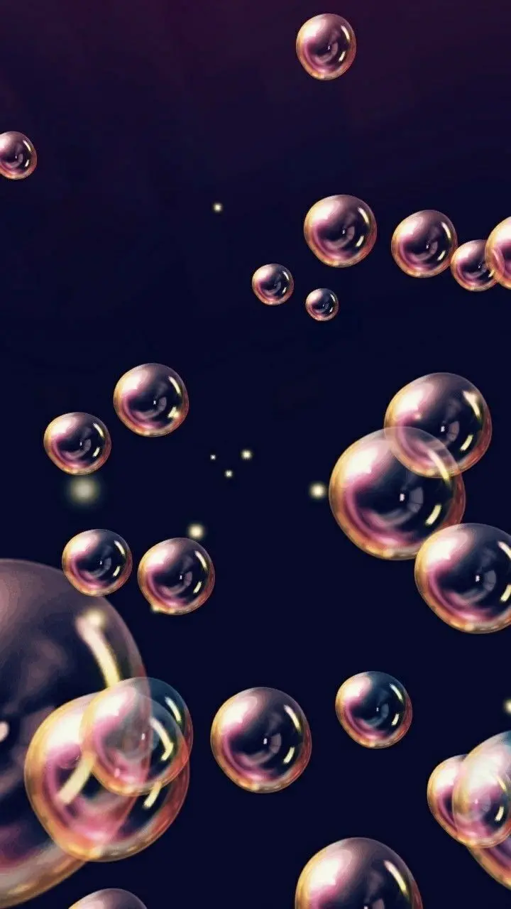دانلود والپیپر شاهکار با طرح حباب و زمینه مشکی برای موبایل 