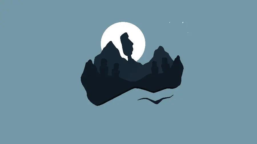 والپیپر مینیمال کوهستان و ماه با کیفیت 11K برای کامپیوتر