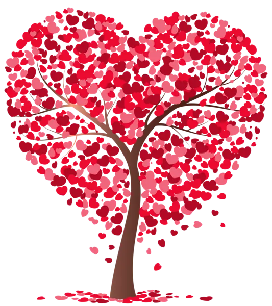 خوشگل ترین وکتور درخت قلب قرمز برای پروفایل واتساپ 