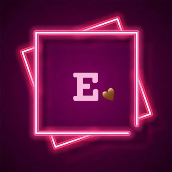 تصویر گرافیکی صورتی خوشرنگ از حرف انگلیسی E برای اینستاگرام 