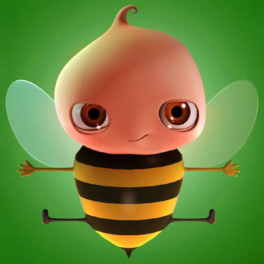 دانلود رایگان عکس فانتزی از زنبور عسل کیوت برای چاپ پوستر مهد کودک