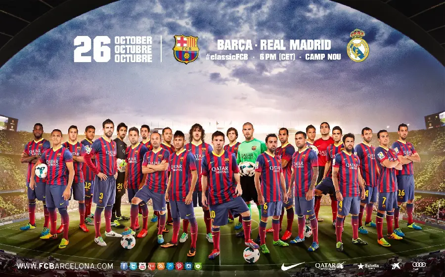 پوستر جنجالی تیم بارسلونا با تمام یاران قدیم و جدیدش