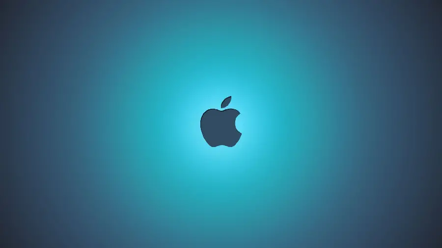 تصویر زمینه اپل خاص تلگرام با زمینە سبز آبی رنگ از سیب گاز گرفتە
