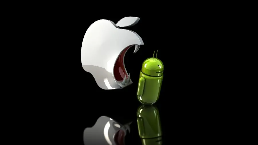 دانلود تصویر فانتزی سیب در حال گاز گرفتن اندروید سبز رنگ باکیفیت hd خاص اینستاگرام