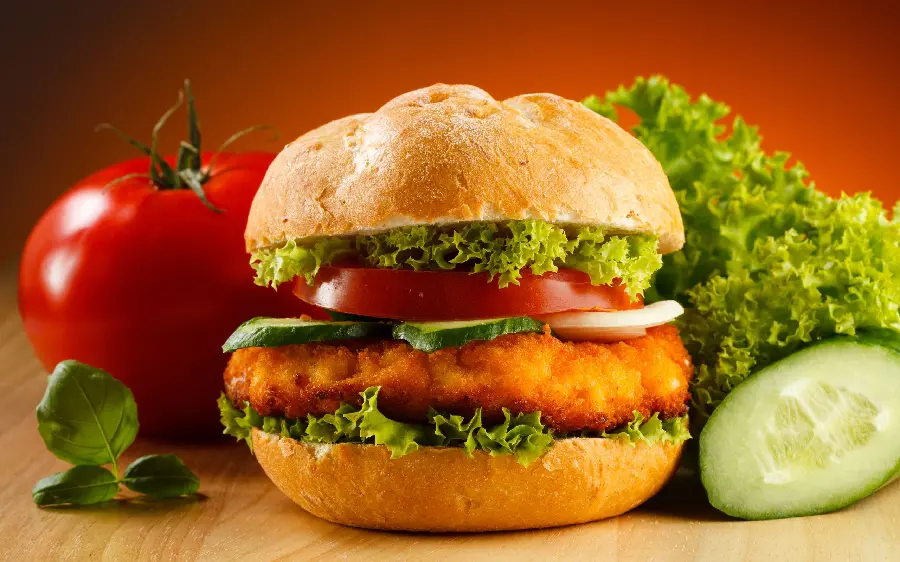بک گراند خوشگل با طرح همبرگر لذیذ و رنگارنگ برای ویندوز