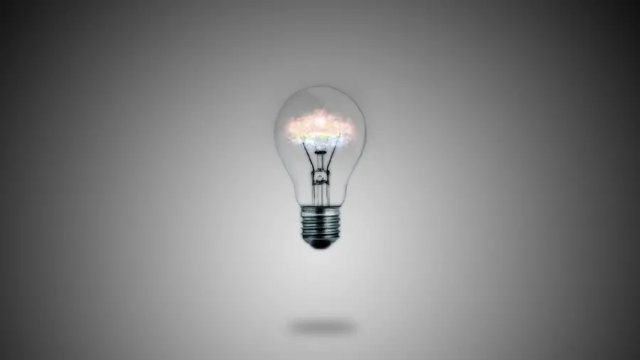 عکس دیجیتالی جالب از لامپ روشن با زمینه خاکستری خاص