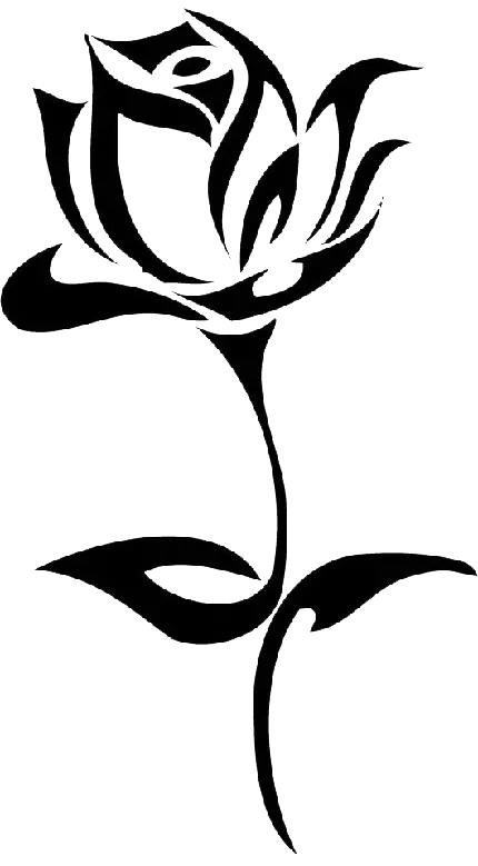 نقاشی ساده گل به رنگ مشکی برای ساخت استیکر تسلیت