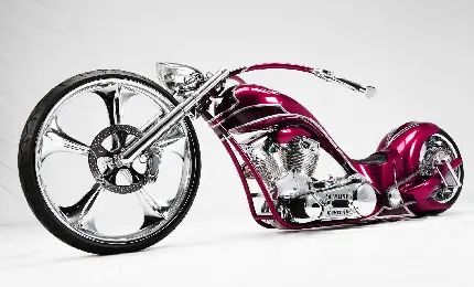 دانلود عکس پروفایل باکلاس از موتور سیکلت سفارشی جدید و سنگین شرابی رنگ