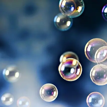 تصویر زیبا از حباب های صابونی به عنوان پس زمینه کامپیوتر 