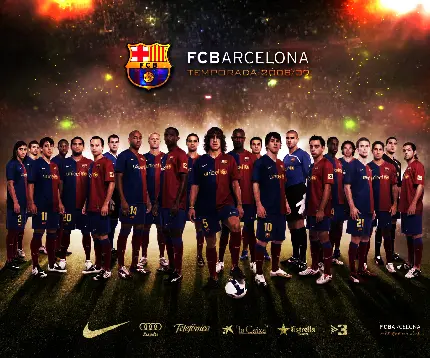 پوستر زیبای تیم بارسلونا با تمام بازیکنان جدید و قدیمی