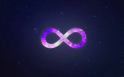 والپیپر بنفش و کهکشانی نماد بینهایت برای ویندوز 11