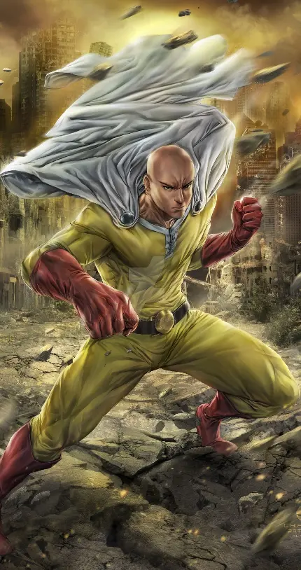 نمای جالب از سایتاما در انیمه قشنگ One Punch Man