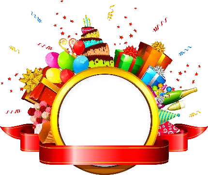 چاپ پوستر قاب خام تبریک تولد با تم دایره‌ای شلوغ و خوشگل برای نوشتن متن