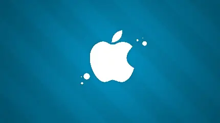 عکس قشنگ سیب گاز گرفتە اپل سفید رنگ با لایە‌های دو رنگ آبی رنگ خاص زمینە گوشی اپل