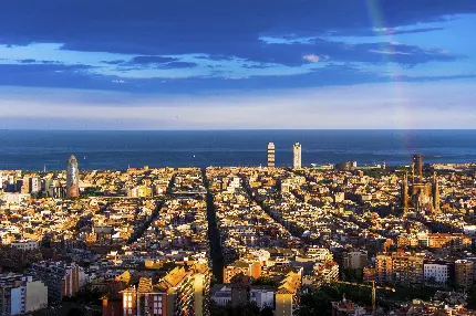 تصویر زیبا از منظرە شهر مشهور بارسلونا دومین شهر مشهور اسپانیا باکیفیت HD خاص گوشی