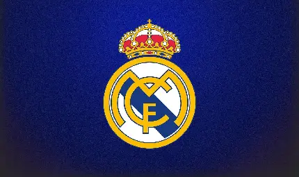 تصویر آرم زیبای رئال مادرید در زمینە آبی رنگ مناسب موبایل