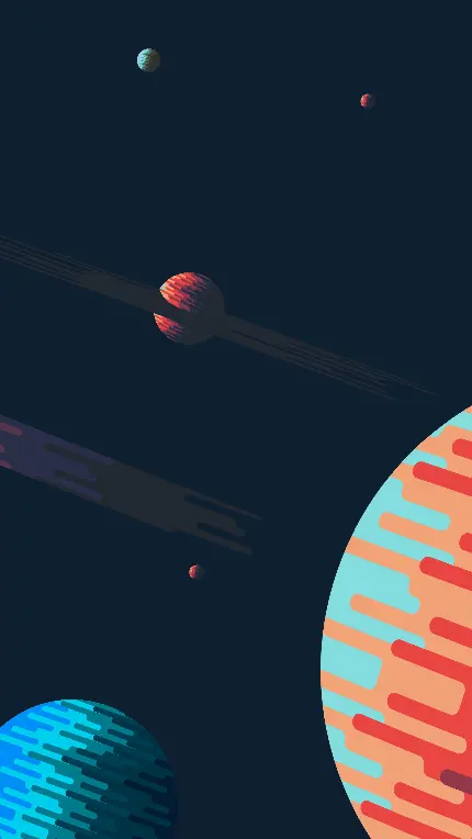 والپیپر سیاره های پراکنده در فضا سیاه مناسب گوشی همراه نوکیا g20