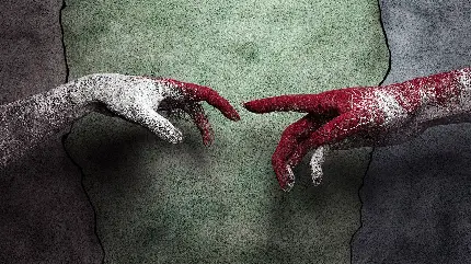دانلود والپیپر عاشقانه با طرح دست های سیمی خون آلود 
