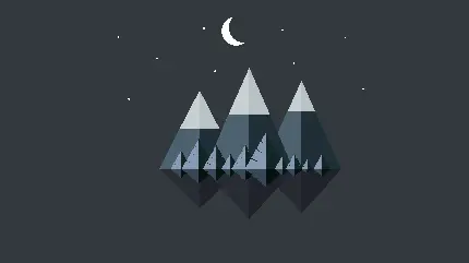 والپیپر مینیمال کوهستان در شب با کیفیت 11K مخصوص لپ تاپ