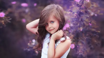 زیباترین عکس پروفایل بنفش از دختر بچه با کیفیت Full HD 