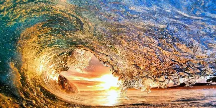 والپیپر موج سواری از نمای زیبا 