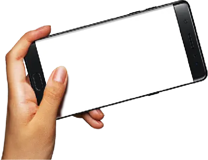 دانلود عکس پی ان جی موبایل لمسی افقی در دست
