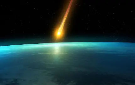عکس استوک HD از حرکت شهاب سنگ درخشان در فضا