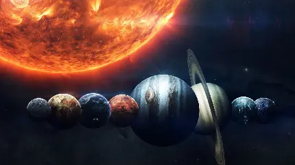 دانلود تصویر خورشید و سیاره های منظومه شمسی 2022