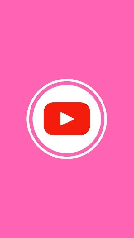 والپیپر لوگو یوتیوب YouTube با حاشیه صورتی سفید دخترونه