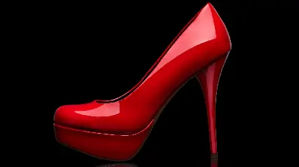 جذاب ترین عکس استوک از کفش پاشنه بلند از پهلو به رنگ قرمز 