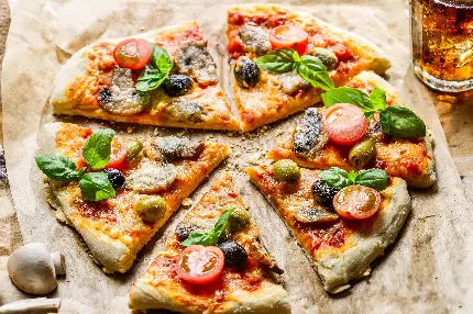 Pizza Stock Photo با طرح جذاب از پیتزای نرم و خوشمزه 
