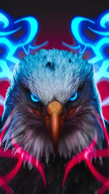 عکس زمینه عقاب جذاب و پرابهت با چشمان آبی وحشی ویژه Sony Xperia 5