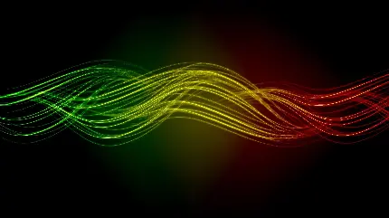 موج صوتی به رنگ قرمز و زرد و سبز در نمای جالب
